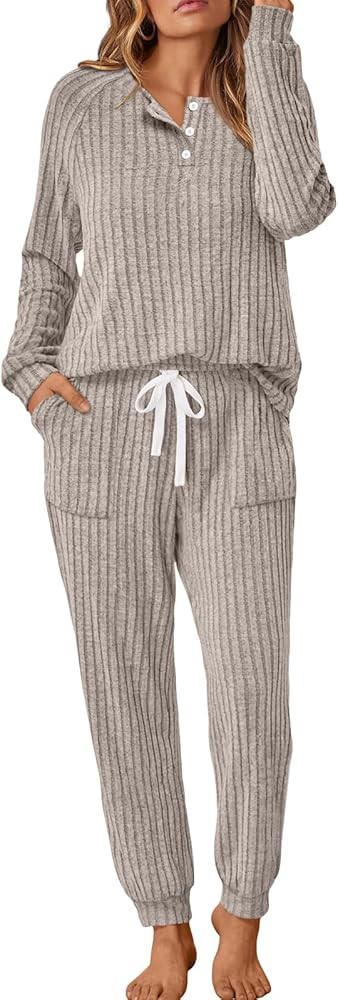 LILLUSORY 2 Piece Lounge Sets for Women Fall Lightweight Cute Soft Pajamas Two Piece Comfy Lounge... | Amazon (US)