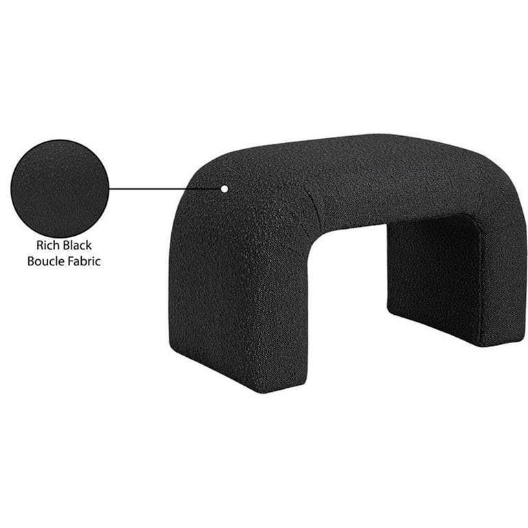 Meridian Furniture Niagara Black Boucle Fabric Bench | Walmart (US)