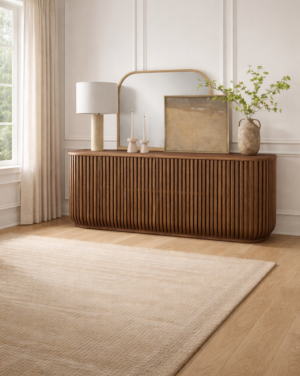 Would you believe me if I told you this is all Walmart!! 🤯 It’s true! I love the texture on this sideboard. It has 4 doors that open up for optimum storage and functionality. 

#LTKHome