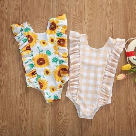 Kids Toddler Infant Baby Girls Fly Sleeve One-piece Swimsuit Summer Fashion Swimwear | Walmart (US)