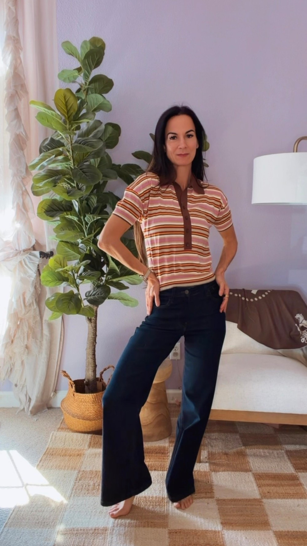 I didn’t realize how much my jeans were working against me until I tried these on.

These are the Ruti Palazzo jeans — a clean midrise, structured wide leg, and that perfect dark wash that instantly elevates even the simplest top. Polished, flattering, and comfortable enough to wear all day without adjusting once.

I styled them casual here, but throw on a blazer and you’ve got instant impact.
This is the kind of denim that makes getting dressed feel effortless again.

If you care about fit, movement, and timeless style… these are it.

Wearing S top and size 2 denim

#nicolecoleestyle #ltkstyletip 
#ModernWomenStyle
#ElevatedEveryday
#ChicAtAnyAge 



#LTKootd #LTKdayinmylife #LTKgrwm