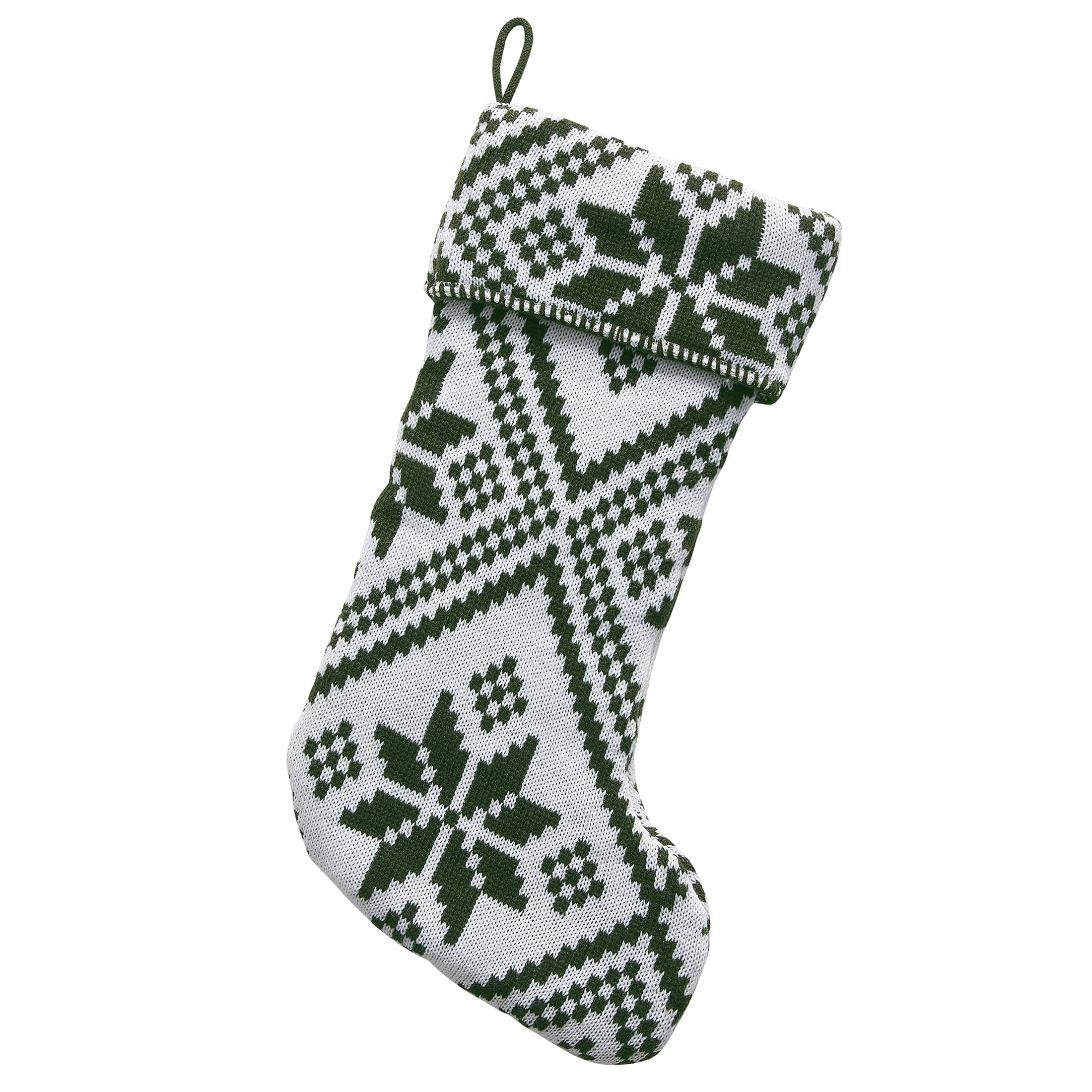 My Texas House Noah Green Knit Christmas Stocking, 21" - Walmart.com | Walmart (US)