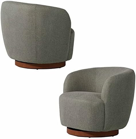 Sepnine Modern Swivel Accent Chair,Living Room Armchair with Curved Back,Linen Fabric Upholstered... | Amazon (US)
