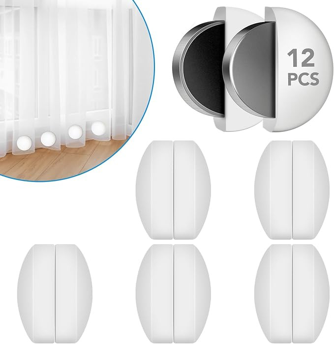 12 Pcs Shower Curtain Weights, Silicone Wrapped Heavy Duty Shower Curtain Magnets, Curtain Weight... | Amazon (US)