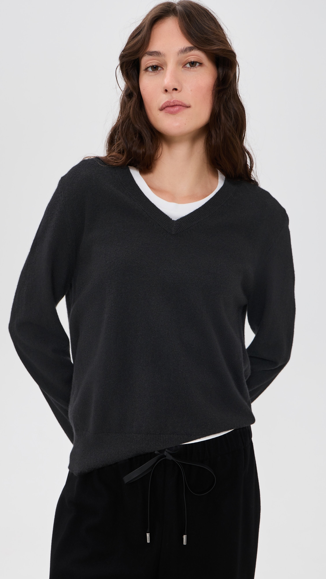 Vince Classic V Neck Sweater Black XS | Shopbop