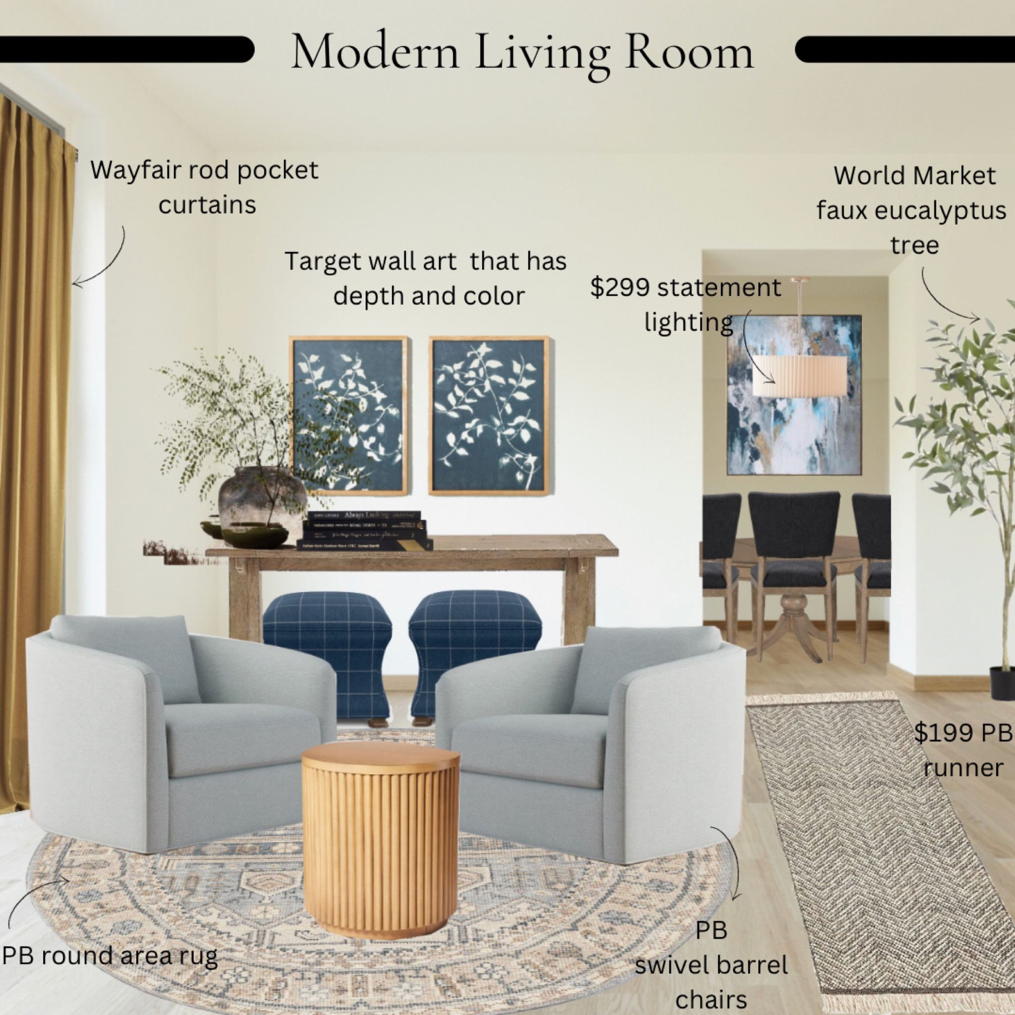 Modern living room complete with around area rug from pottery, barn, barrel swivel chairs, herringbone patterned runner, statement art, and more!

#homedecor #targetfinds #target #homefinds #potterybarn #worldmarket

#LTKHome #LTKFindsUnder50 #LTKFindsUnder100