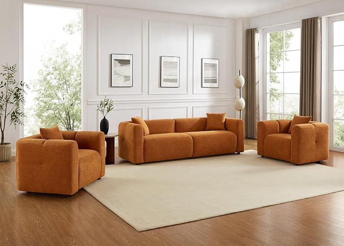 VANOMi Living Room Furniture Sets Include 95" Sofa & 42" Armchairs, Boucle Upholstered Oversized ... | Amazon (US)