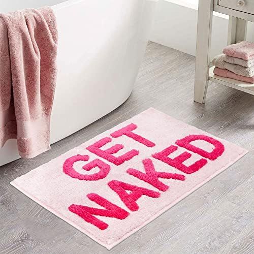 Get Naked Bath Mat Cute Bathroom Rugs Non Slip Microfiber Bath Rugs Funny Bathroom Decor Pink Bat... | Amazon (US)