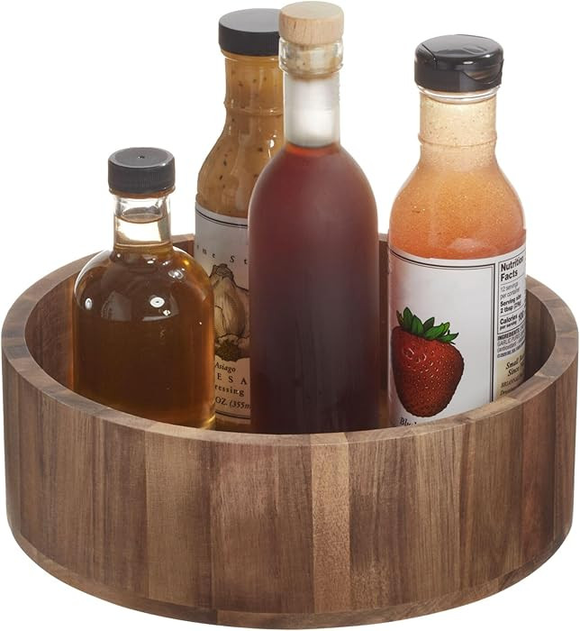 iDesign 10-Inch Round Acacia Wood Lazy Susan Organizer - Natural | Amazon (US)
