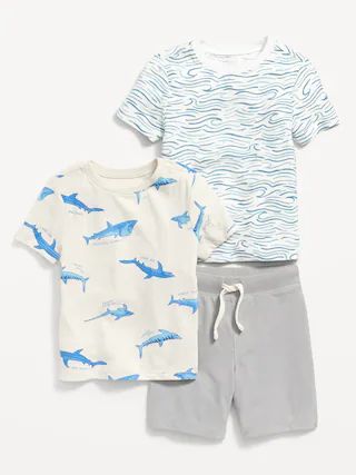 Printed T-Shirts &amp; Pull-On Shorts 3-Pack for Toddler Boys | Old Navy (US)