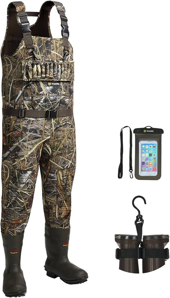 TIDEWE Hunting Wader with 1400&1600G Insulation Rubber Boot, 5mm Neoprene Waterproof Chest Wader ... | Amazon (US)