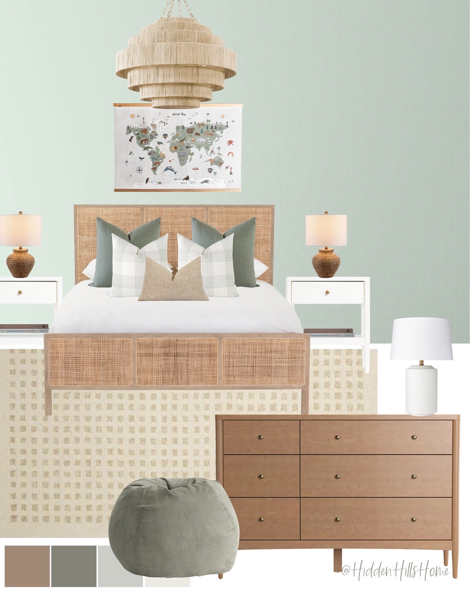 Boys bedroom decor, boys room decor, boys bedroom mood board, kids bedroom decor, paint color: BM colony geeen #boysbedroom 



#LTKHome #LTKSaleAlert #LTKKids