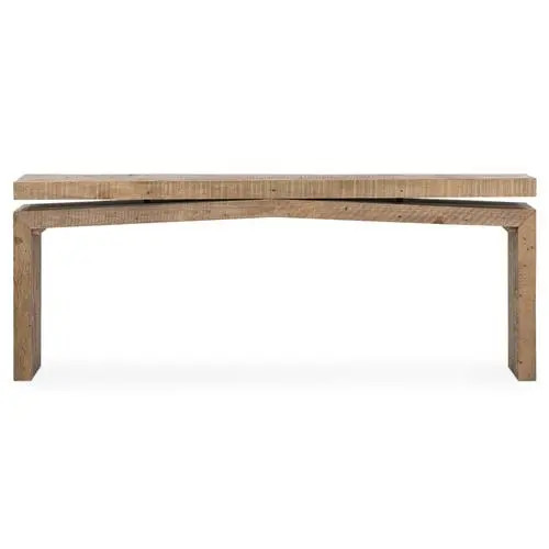 Rayan Solid Brown Reclaimed Rustic Wooden Console Table | Kathy Kuo Home