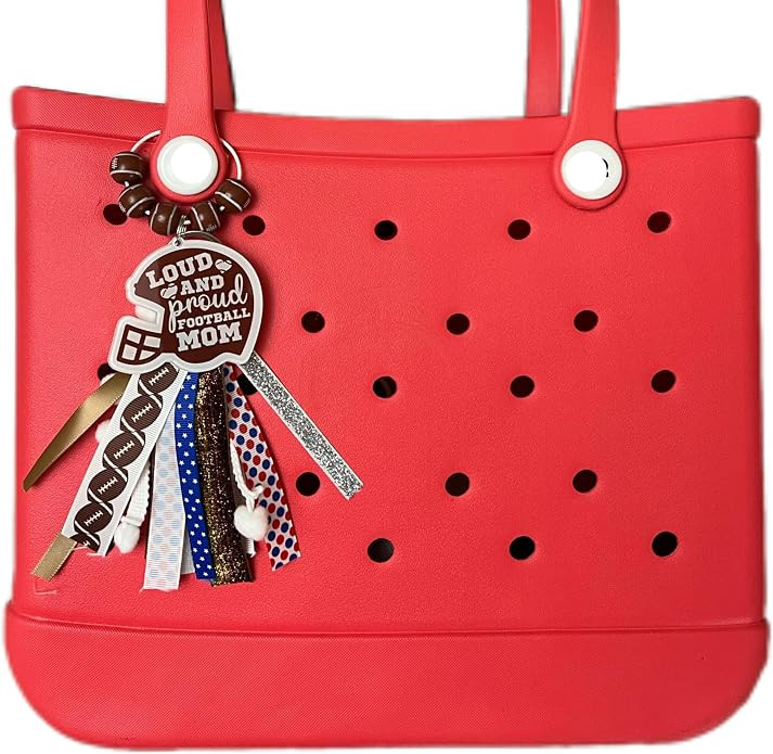 Sports Mom Charms for Bogg Bag Accessories,Beaded Tassel Keychain Accessory For Backpack Tote Rub... | Amazon (US)