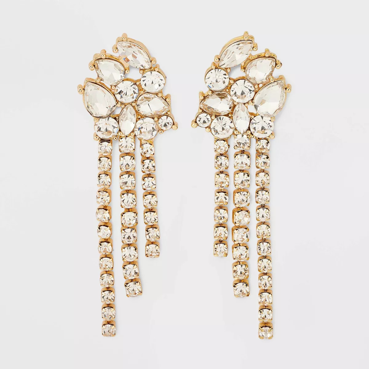 Clear Crystal Asymmetrical Earrings - A New Day™ Gold | Target
