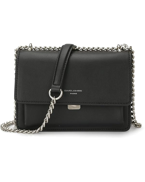 David Jones DAVIDJONES Women's Small Saffiano Faux Leather Crossbody Bag with Chain Strap | Amazon (US)