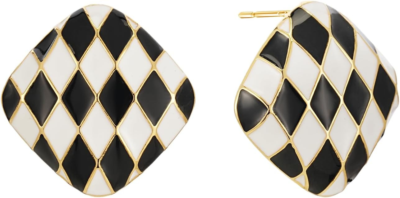 SIXFOX Stud Earrings For Women Small Dainty 14K Gold Plated | 925 Sterling Silver Post Statement ... | Amazon (US)