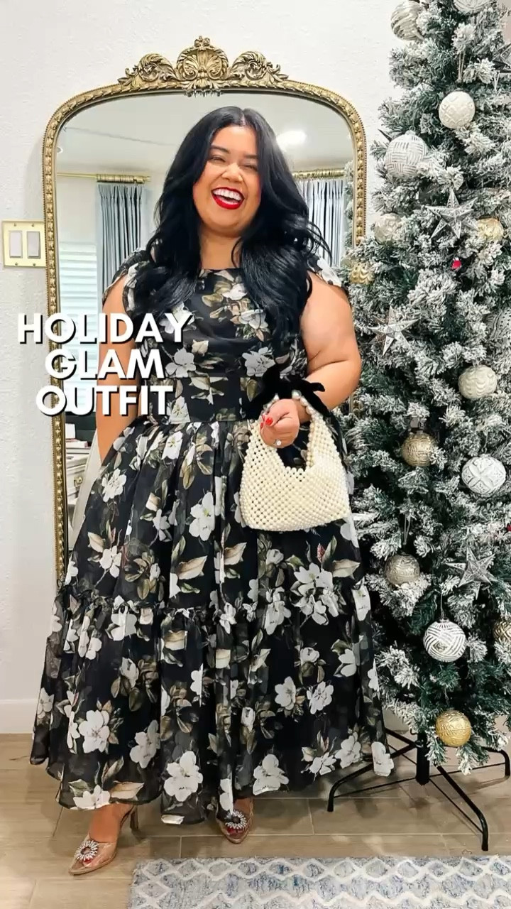 ✨HOLIDAY GLAM OUTFIT✨This black floral dress from  Ivy City Co. makes me feel like a million bucks! I love the magnolia flowers against the black dress, it’s festive without being green or red. I love that it’s also a dress that you can wear for the holiday season and later as well!  

✨ I’m wearing a size 18W and I think this would be the perfect dress for a winter wedding guest option as well!

Smiles and pearls, holiday outfit, holiday dress, winter wedding guest, satin skirt, gifts for her

#LTKWedding #LTKHoliday #LTKPlusSize