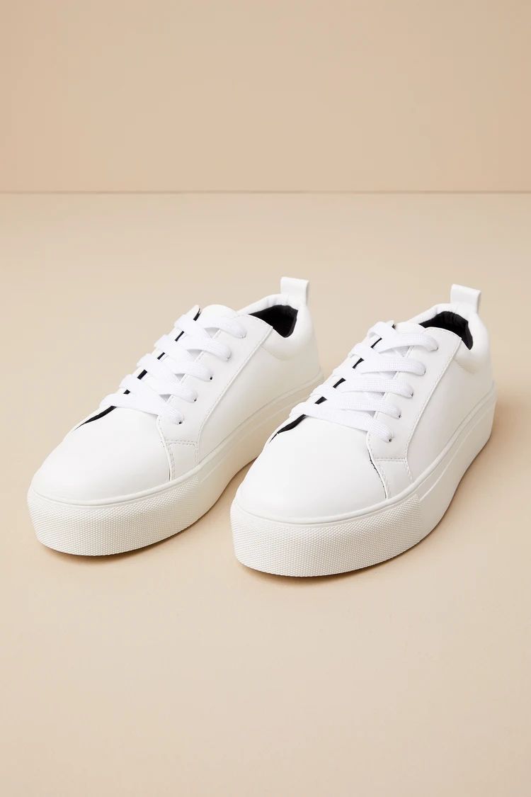 Kenley White Platform Sneakers | Lulus