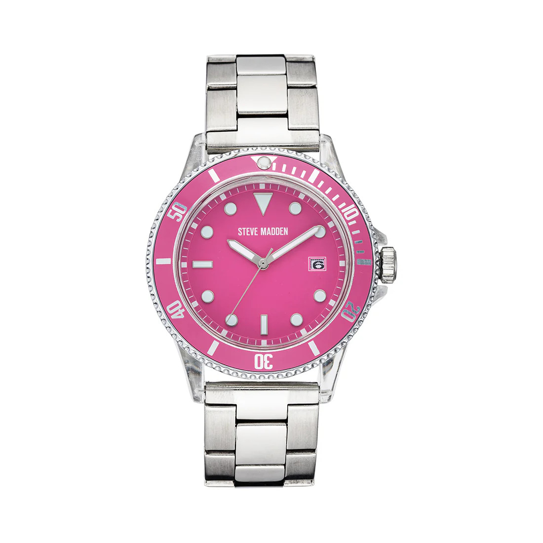 CLEAR CASE STATEMENT WATCH PINK | Steve Madden (US)