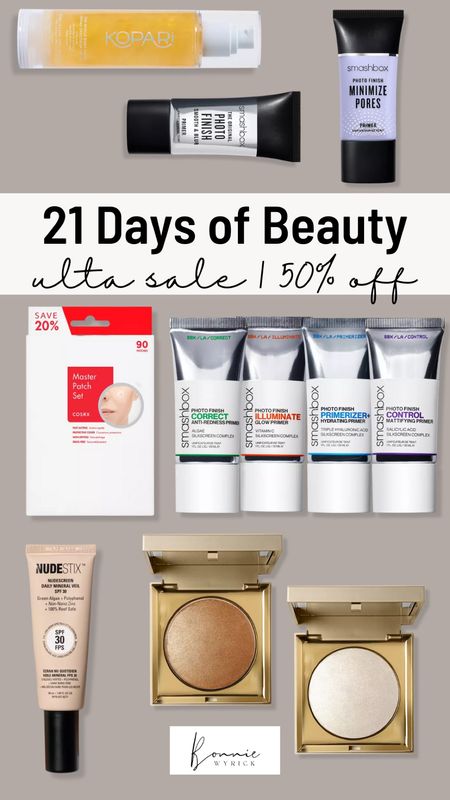 Today’s 50% off steals from Ulta’s 21 Days of Beauty Sale! 💃🏼 Makeup Primer | Face Primer | Zit Patches | Highlighter | Bronzer | Foundation | Skincare | Makeup Sale

#LTKsalealert #LTKbeauty #LTKFind