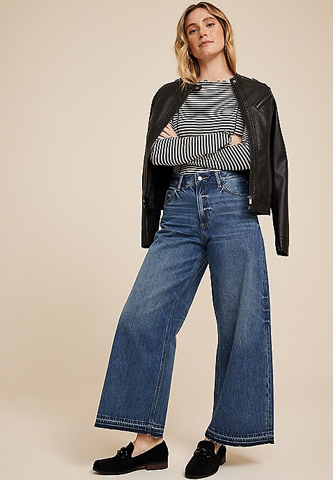 m jeans by maurices™ Wide Leg Nonstretch High Rise Jean | Maurices