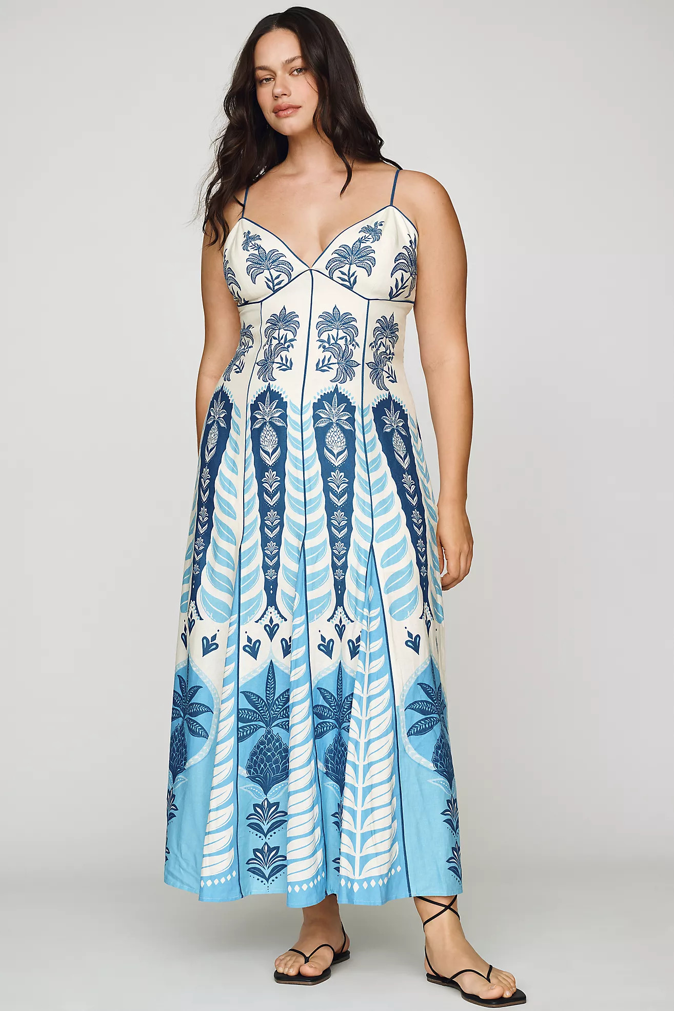 Anthropologie x Farm Rio Sleeveless V-Neck A-Line Maxi Dress | Anthropologie (US)