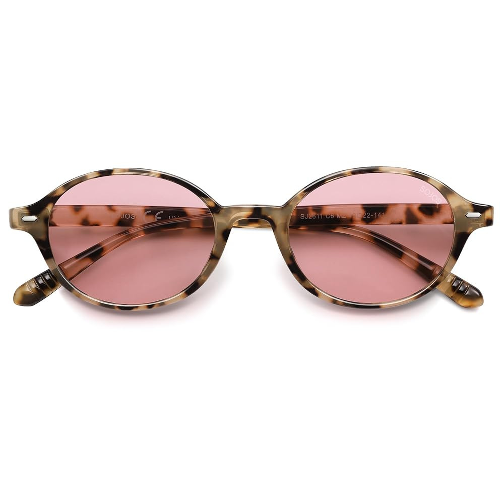 SOJOS Retro Trendy Oval Polarized Sunglasses Womens Mens, 90s Small Narrow Slim Chic Round Sunnie... | Amazon (US)