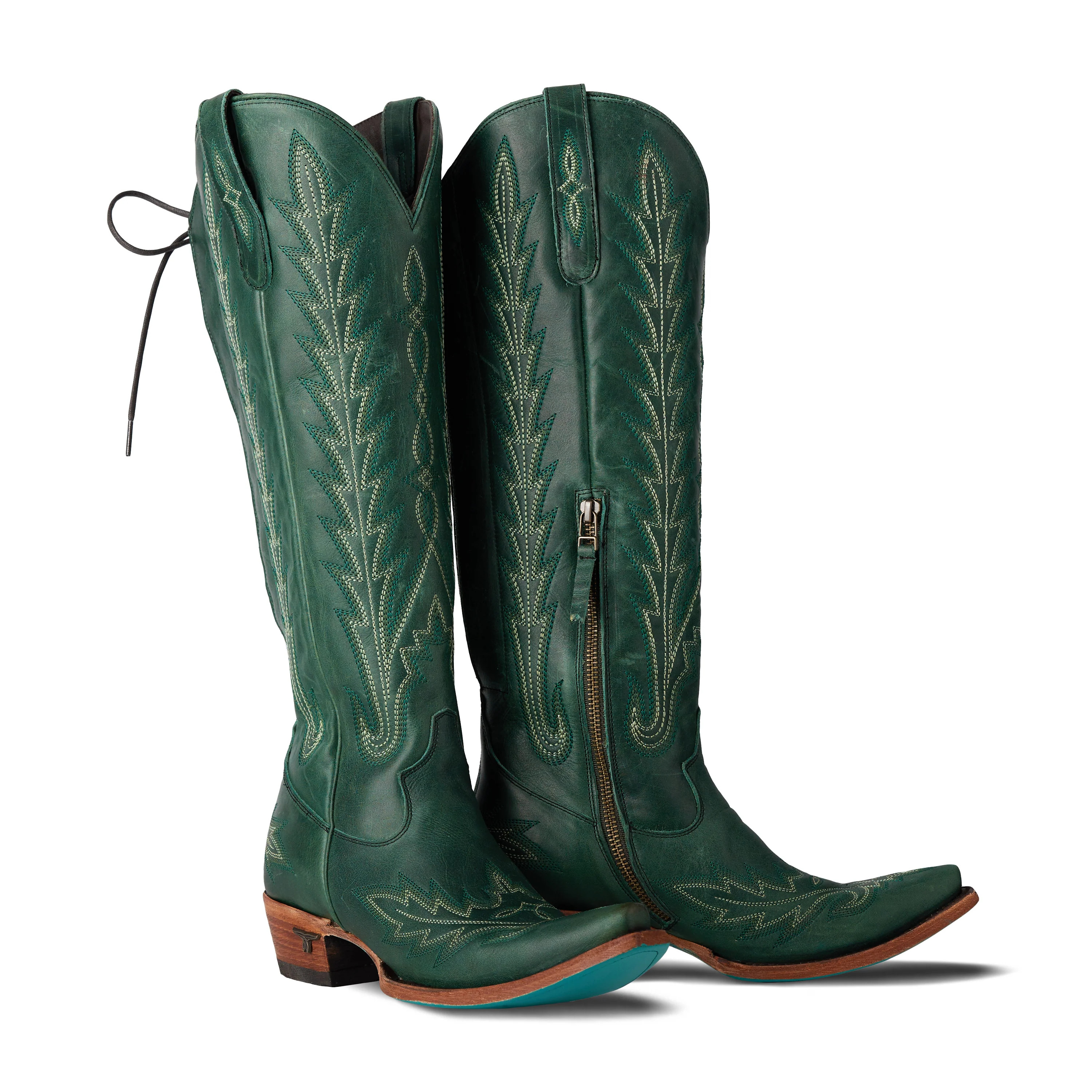 Lexington Knee High Corset - Emerald | Lane Boots