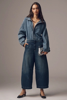 Pilcro Curve High-Rise Tapered Barrel Jeans | Anthropologie (US)