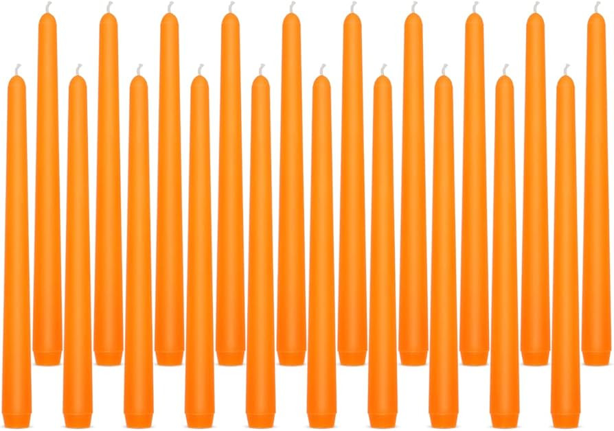 Unscented Orange Taper Candles, 10 Inch Dripless Fall Harvest Candlesticks for Dinner Table Weddi... | Amazon (US)