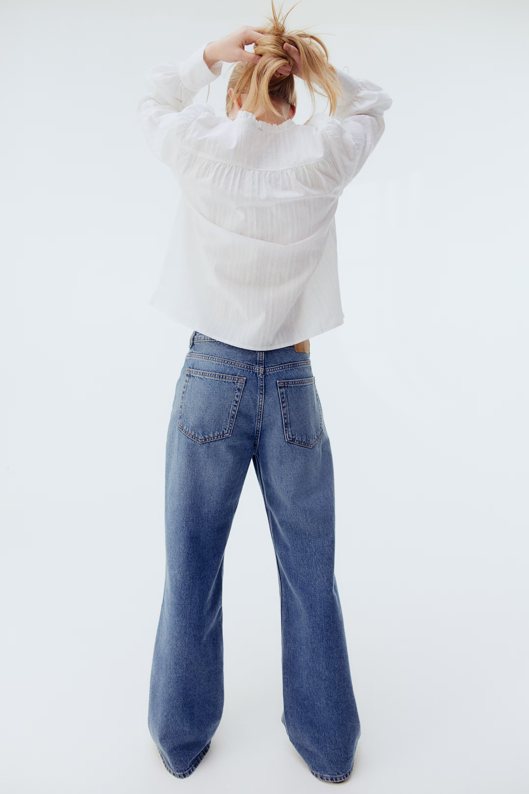 Tie-Detail Cotton Blouse - Light blue/pinstriped - Ladies | H&M US | H&M (US + CA)