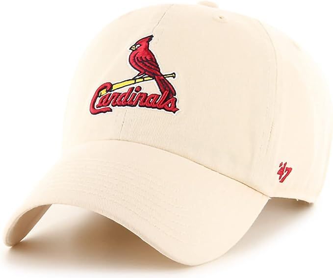 '47 MLB Natural Clean Up Adjustable Hat Cap, Adult One Size (St Louis Cardinals Natural) | Amazon (US)