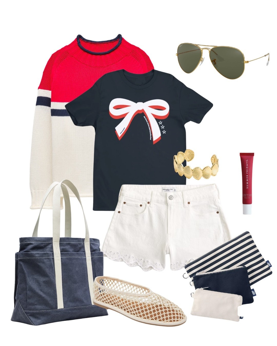USA All The Way! ✨❤️💙🇺🇸
… styled looks for each of the 4 The Sunny La La label USA All The Way collection tees (available for pre-order through June 10th, email nicole@thesunnylala.com for custom bulk orders)!

Tee available only through The Sunny La La - all accessories linked!

Looks perfect for summer holiday weekends, World Cup excitement and America’s 250th birthday summer!

#LTKootd #LTKSeasonal #LTKdayinmylife