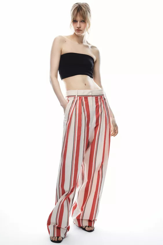 ZW COLLECTION STRIPED TROUSERS WITH DARTS | Zara AU