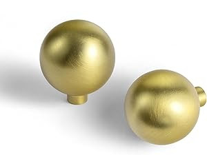 Goo-Ki Brushed Brass Cabinet Knob with 1.2''(30mm) Dia, Modern Solid Zinc Alloy Drawer Knob, Mini... | Amazon (US)