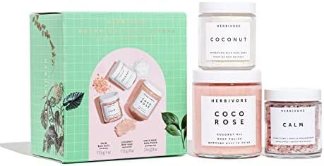 Herbivore Botanical Bath Ritual Set - Includes Coconut Bath Soak, Coco Rose Body Polish & Calm Ba... | Amazon (US)