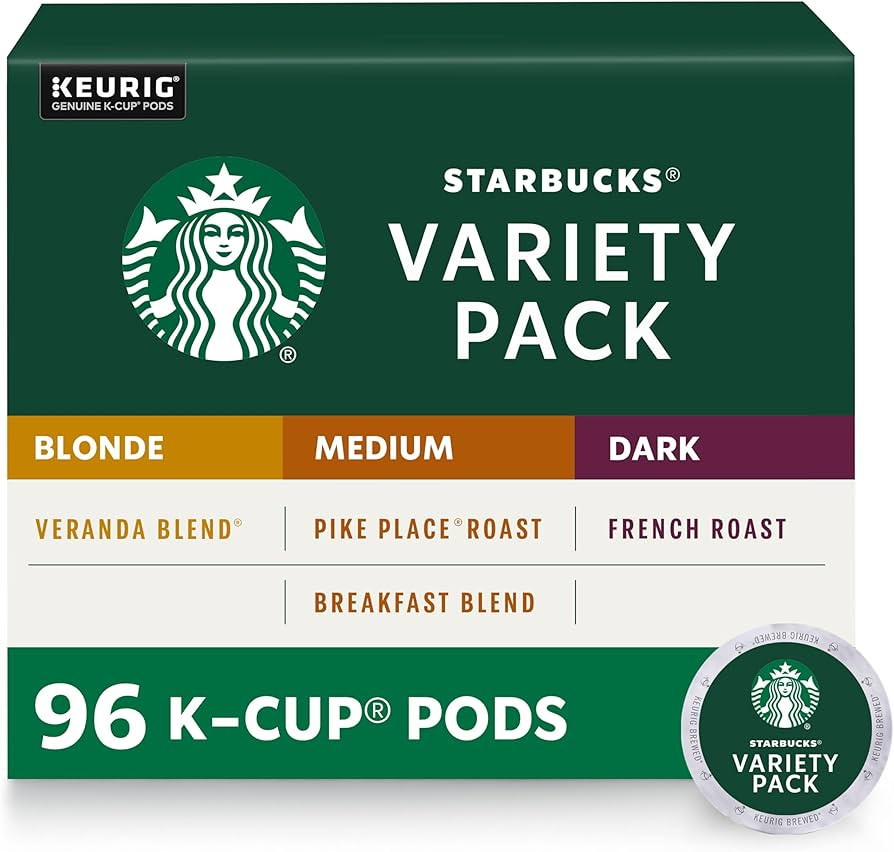Starbucks K-Cup Coffee Pods, Starbucks Blonde, Medium and Dark Roast Hot or Iced Coffee, Variety ... | Amazon (US)