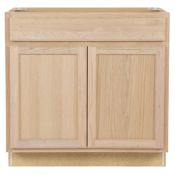 Project Source 36-in W x 35-in H x 23.75-in D Natural Unfinished Door and Drawer Base Stock Cabin... | Lowe's