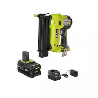 ONE+ 18V Cordless AirStrike 18-Gauge Brad Nailer with Sample Nails, (1) 4.0 Ah Battery and Charge... | The Home Depot