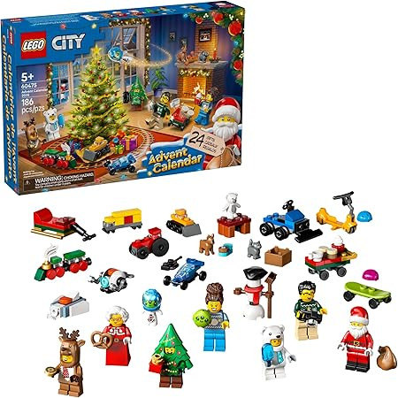 LEGO City Advent Calendar 2025 Kids Toy - Holiday Countdown Playset W/Santa & Mrs. Claus Minifigu... | Amazon (US)