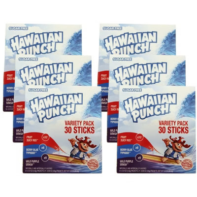 Hawaiian Punch Drink Mixes Variety Pack 30 Sticks - Case of 6 boxes/3 oz | Target