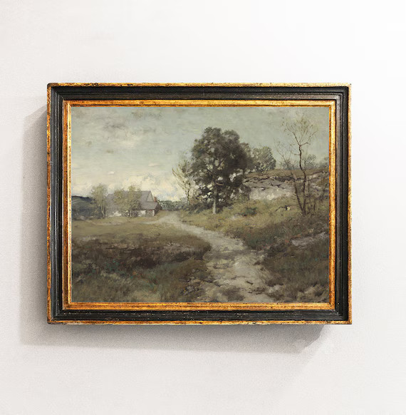 Country Landscape Landscape Painting Vintage Landscape Home - Etsy | Etsy (US)