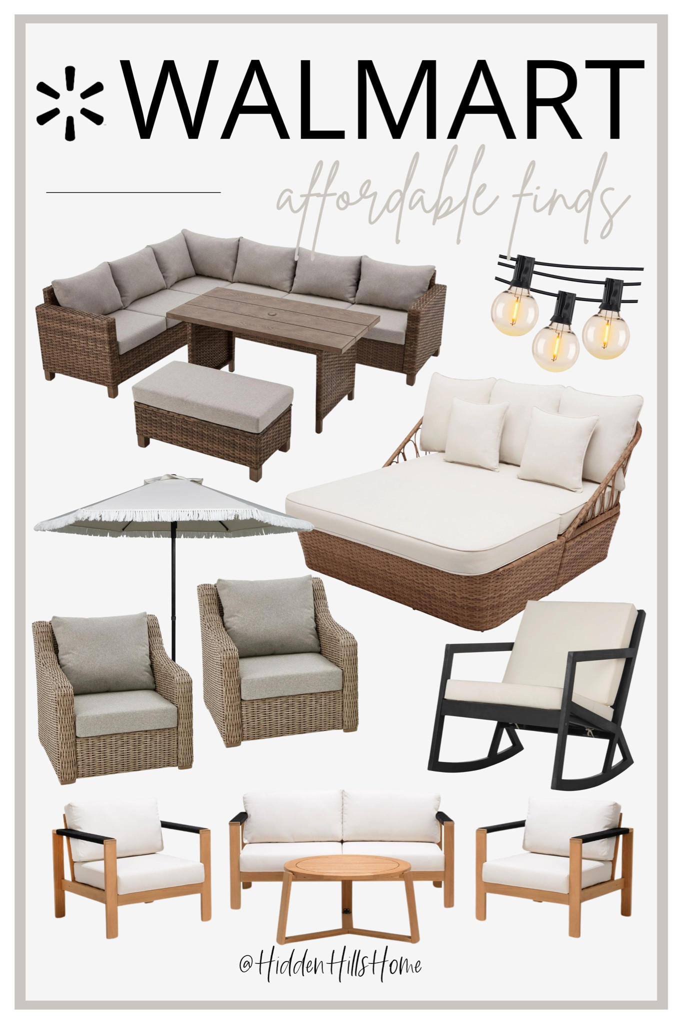 Walmart outdoor furniture, affordable outdoor furniture, outdoor sofa, outdoor rocking chairs, outdoor lights #outdoorr

#LTKSeasonal #LTKSaleAlert #LTKHome
