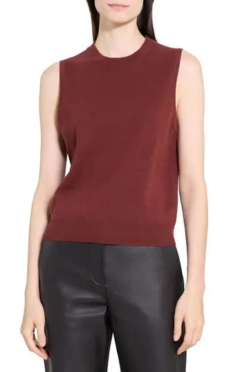 Theory Cashmere Sleeveless Sweater in Oxblood Red - 2Py at Nordstrom Rack, Size Petite | Nordstrom Rack