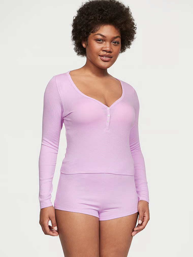 Ribbed Modal Henley Short Set - Sleep & Lingerie - Victoria's Secret | Victoria's Secret (US / CA )