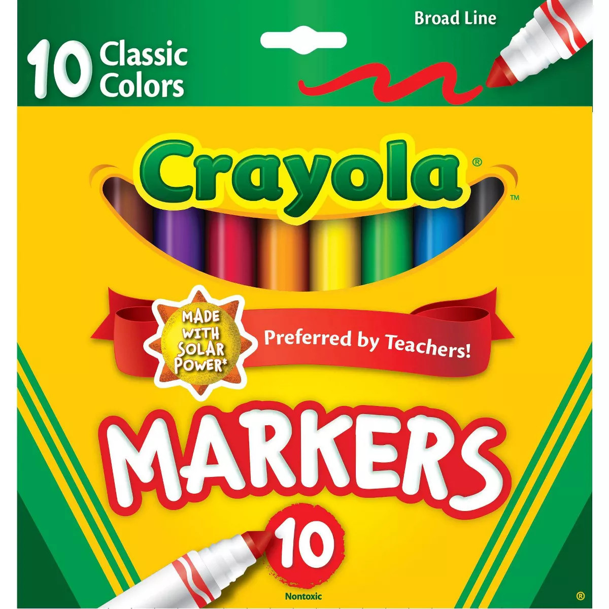 Crayola Markers Broad Line 10ct Classic: Non-Toxic Artist Markers for Kids, Multicolored School S... | Target