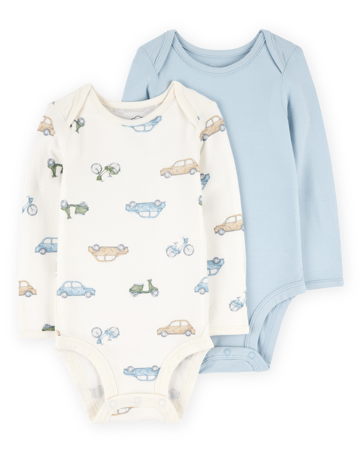 Baby 2-Pack Long-Sleeve PurelySoft Bodysuits - Blue/Ivory - Carter's | Carter's | Carter's Inc