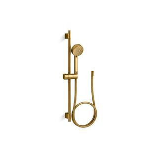 Awaken G90 3-Spray Multifunction Wall Bar Shower Kit With Hand Shower In Vibrant Brushed Moderne Brass | The Home Depot