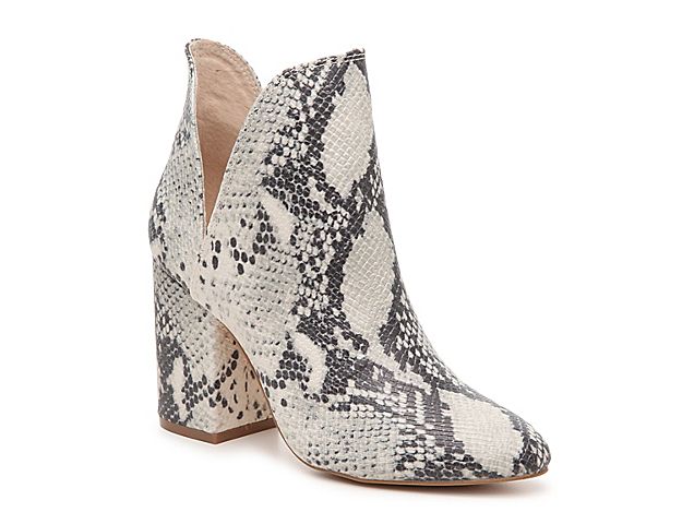 Steve Madden Rookie Bootie - Women's - Grey Snake Print Faux Leather | DSW